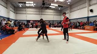 girl vs boy, jiu-jitsu no gi round robin tournament submission victory