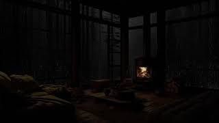 Cozy Cabin  Fireplace, Rain and Relaxing Sounds for Deep Sleep