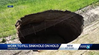 Officials halt Knoxville sinkhole repairs as they investigate the cause