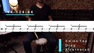 Alternated Swiss Tap Drag || 44 - 124 - 44