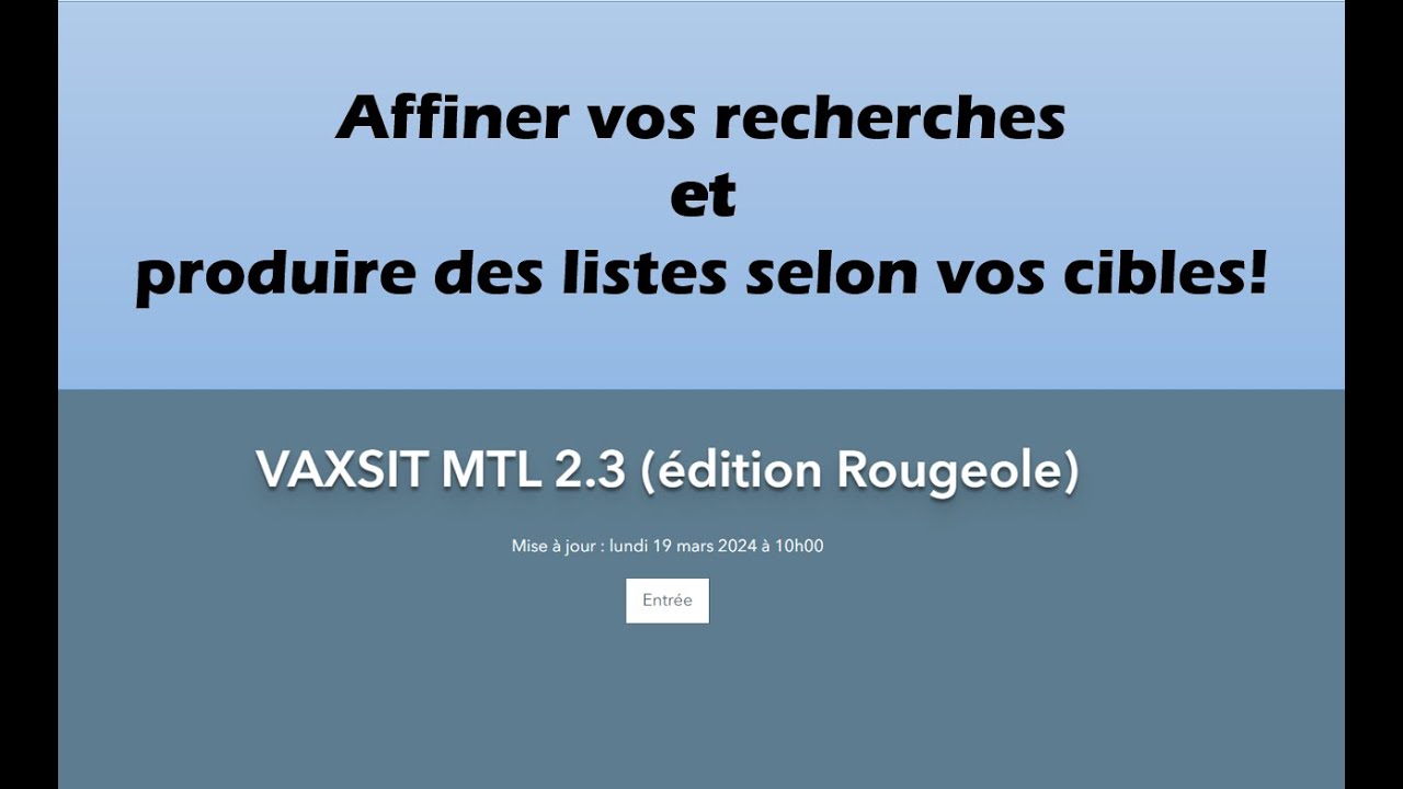 Exporter en format csv   VAXSIT MTL 23 dition Rougeole