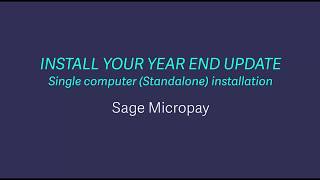 Sage Payroll (Micropay) - Install the year end update