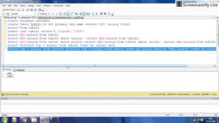 how to get 1st ,2nd ,3rd ,nth highest  salary using sql part 2? video by intelligent programming