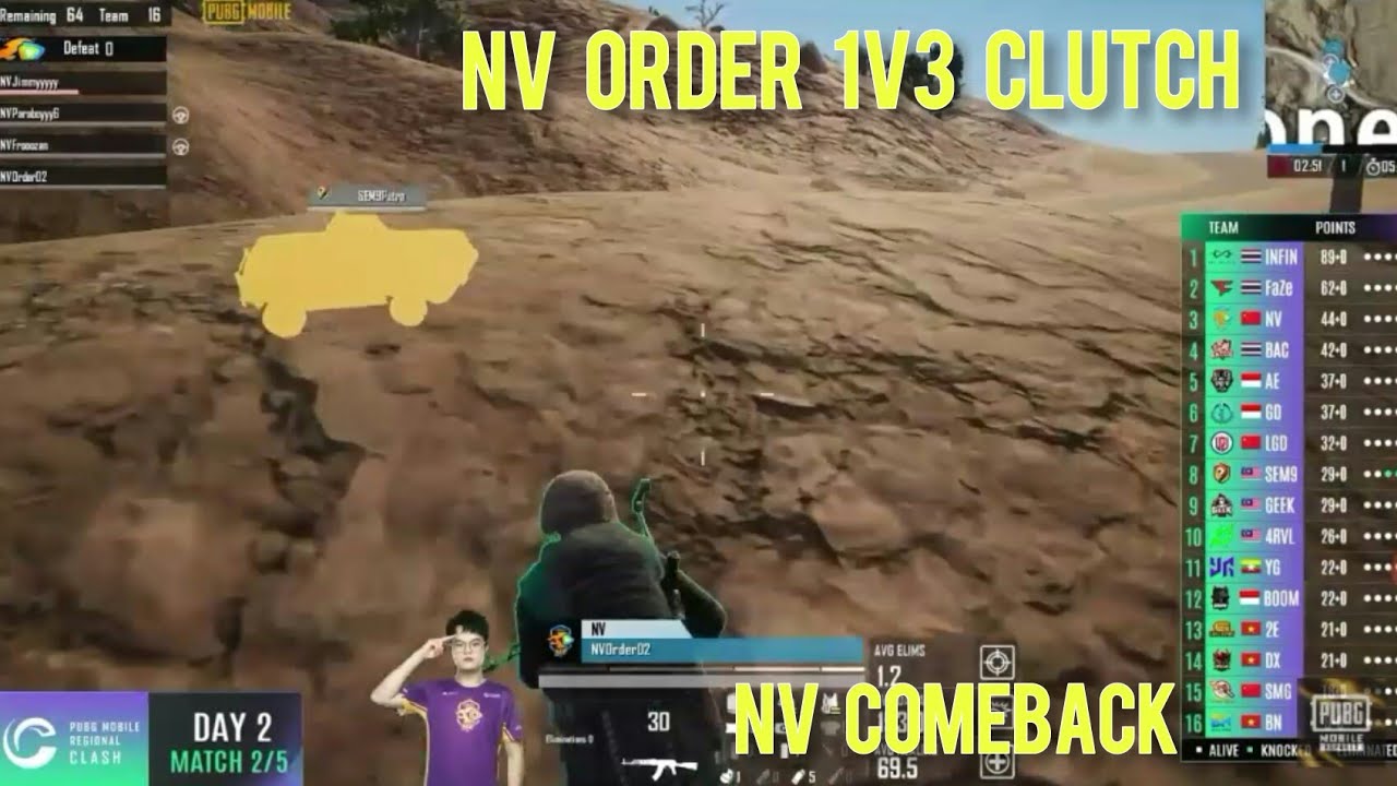 NV Order 1V3  PMRC NOVA Comeback PEL Vs Sea region clash