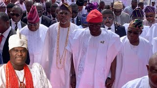 Arrival Of Gov,Sanwo Olu,Obasanjo,Gov Dapo Abiodun,Gov Adeleke Live At Ooni 10Years On Throne