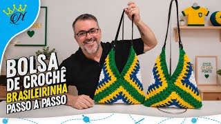 Bolsa de Crochê BRASILEIRINHA - Copa do Mundo 2026 -Passo a Passo Prof. Neddy Ghusmam
