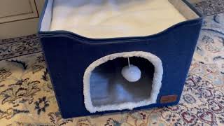 Bedsure Cat Bed for Indoor Cats Review, Cat house with 2 levels! Soft & sturdy!