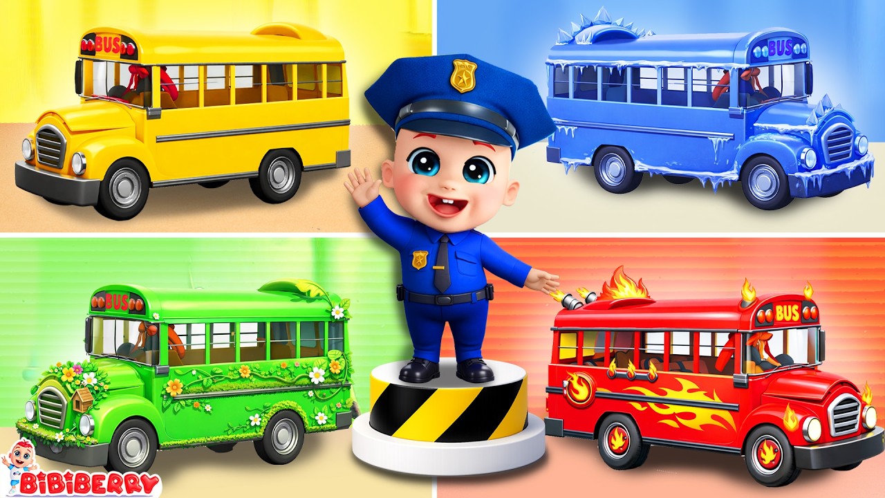 Wheels On The Bus | Which Bus Should Police Choose | Baby Care Song | Bibiberry Nursery Rhymes