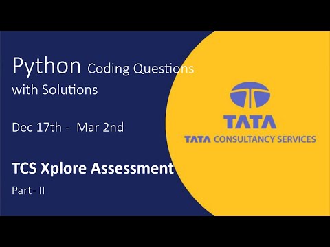 TCS Python Coding Question with Solution | TCS proctored Assessment | TCS Xplore Assessment Part-II