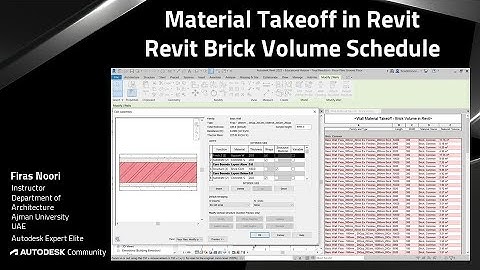 Basic Material Takeoff in Revit _ Brick Volume Schedule in Revit