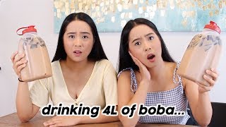 DRINKING 4L OF BOBA/MILK TEA IN 24HRS!!