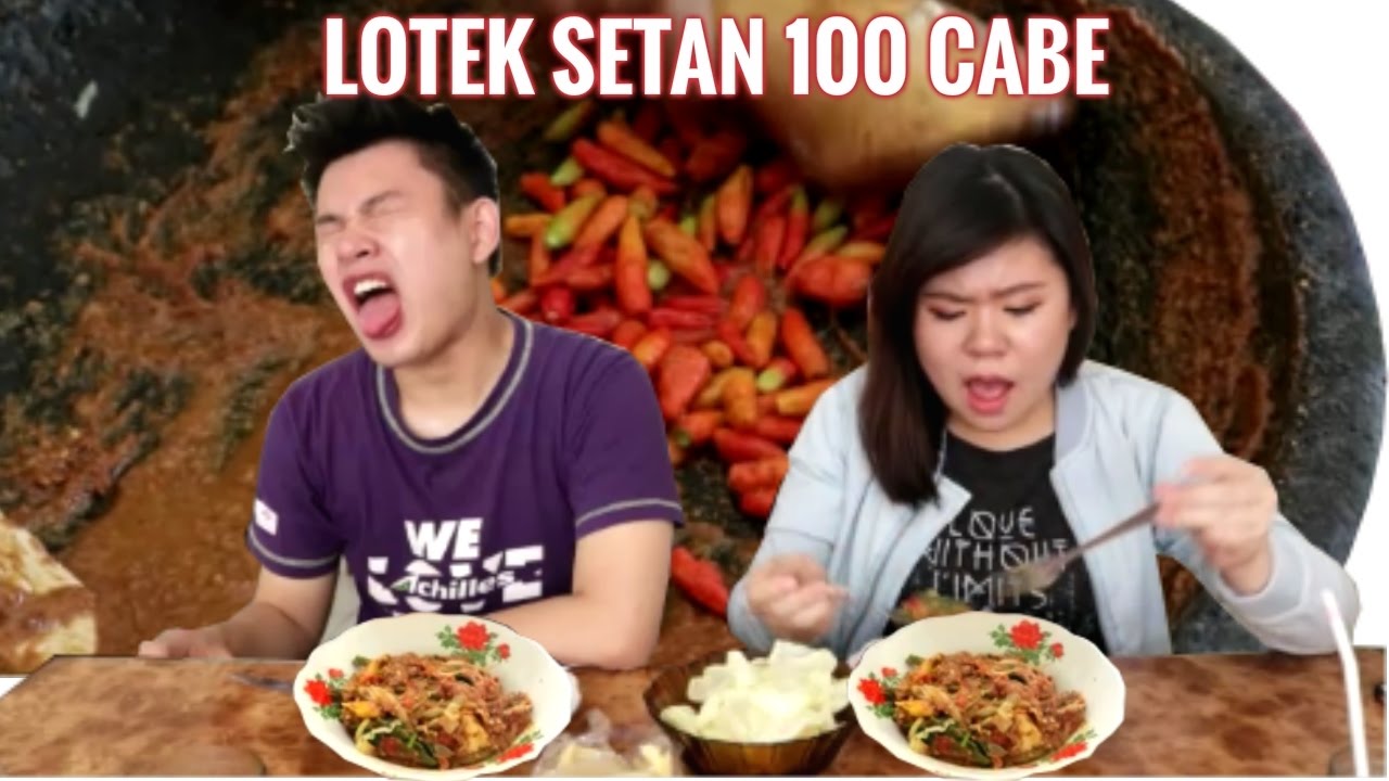 makan lotek setan 100 cabe pedasnya keterlaluan