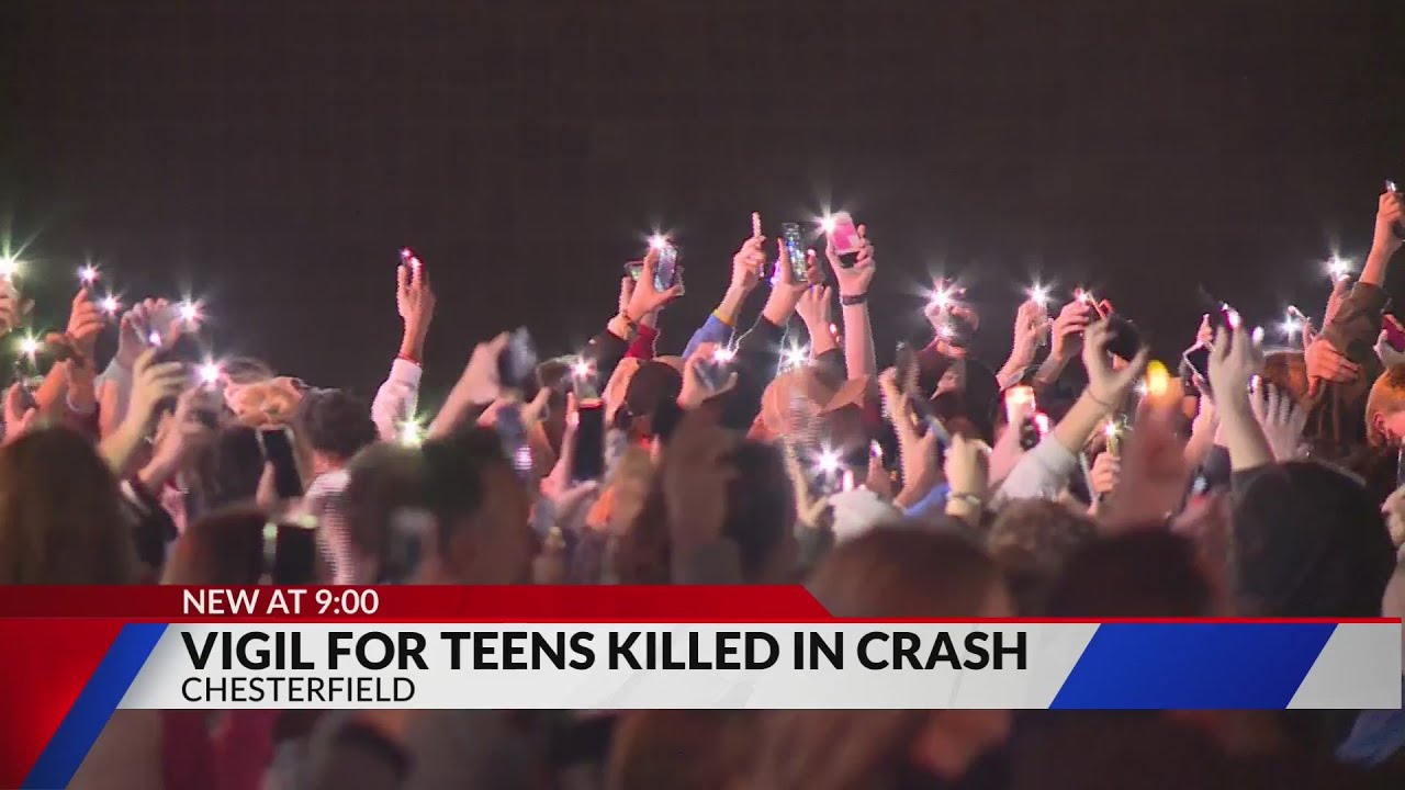 Vigil for 3 teens killed in Ballwin crash - YouTube