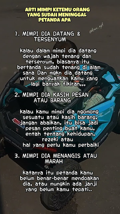 Arti mimpi ketemu orang yang sudah meninggal #motivasi #quates
