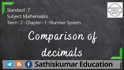 7th Std Maths - Term:2- Ch:1 - Number System - Comparison of Decimals