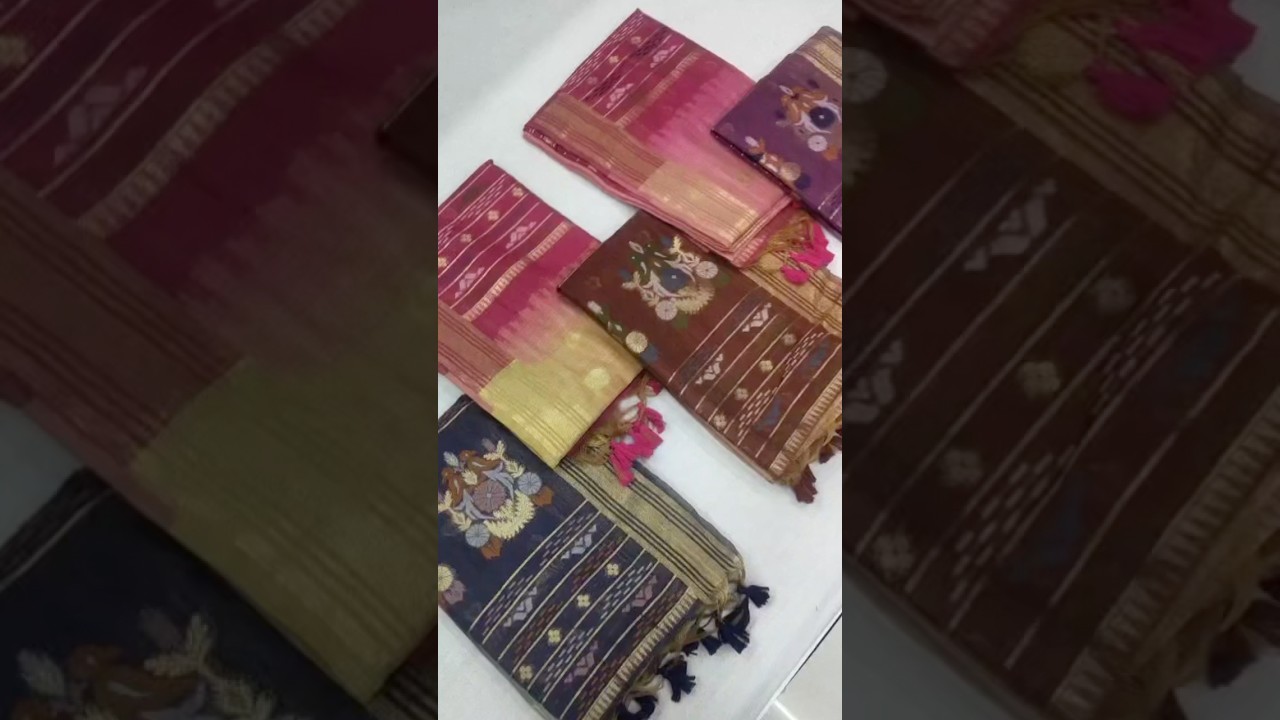 Designer Muga Cotton Saree with Parrot Motifs