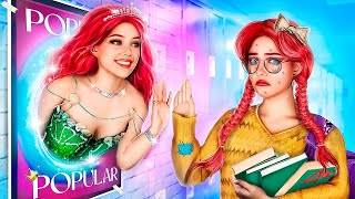 Nerd to Popular Transformation Mermaid! How to Become Popular! Mermaid in Real Life!