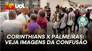 CORINTHIANS X PALMEIRAS: VEJA IMAGENS DA CONFUSÃO ENTRE JOGADORES NO TÚNEL DO ESTÁDIO APÓS CLÁSSICO