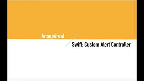 Swift: Custom Alert / Custom Popup