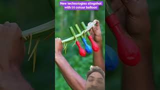 &quot;Powerful Bamboo Gun 🎯 Tri Bullets Slingshot with Plate Hack 2025 | Viral Village Technology&quot;#foryou