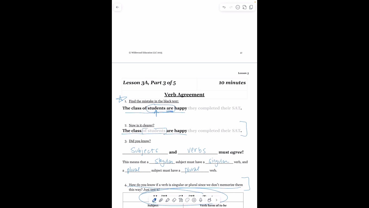 Lesson 3A Part 3   Verb Agreement