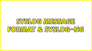 Unix & Linux: syslog message format & syslog-ng (2 Solutions!!)