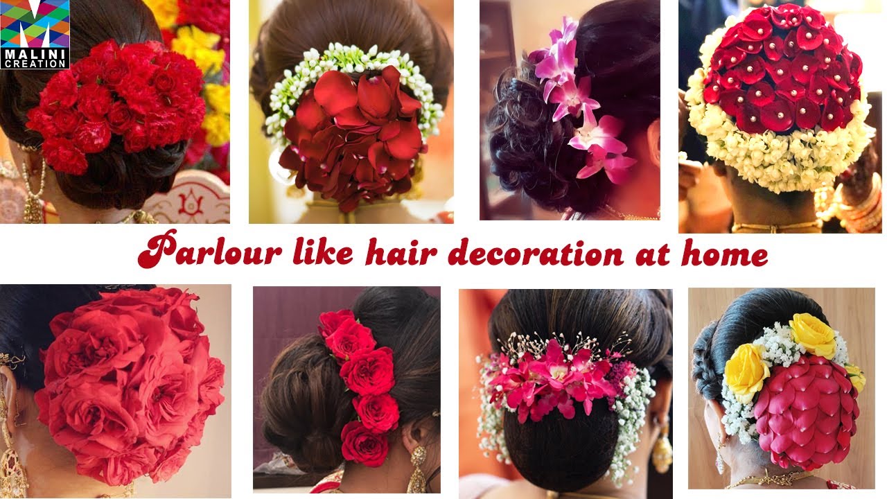 3 Ideas for fresh flower, Gypsy n rose hair decoration / parlour hairstyle  & hair accessory at home - YouTube