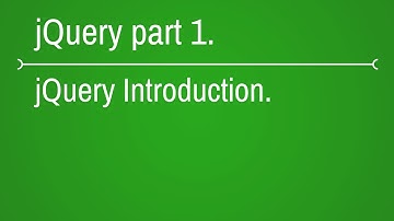 jquery introduction - part 1