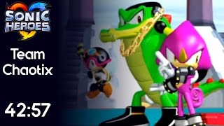 Sonic Heroes - Team Chaotix Speedrun - 42:57 [Game Time]