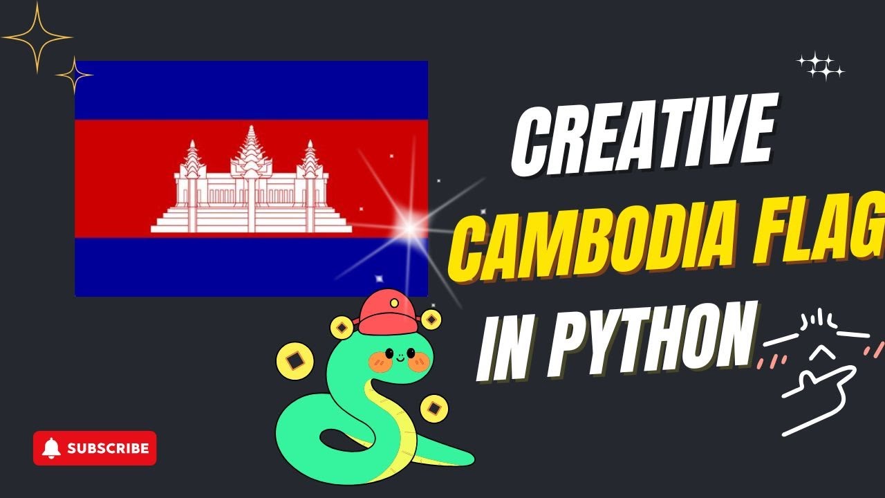 Drawing the Cambodia Flag with Python Turtle | Step-by-Step Tutorial