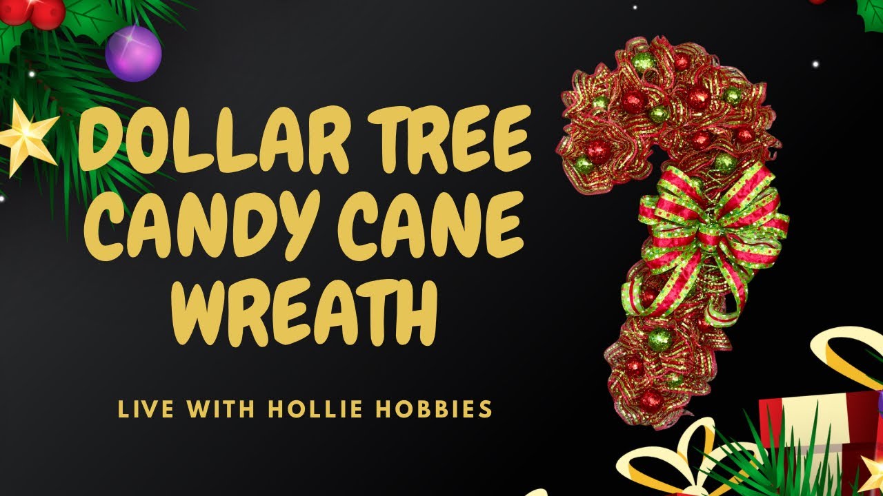 How To Make a Candy Cane Wreath/ Dollar Tree Candy Cane Wreath/ How To Make a Christmas Wreath
