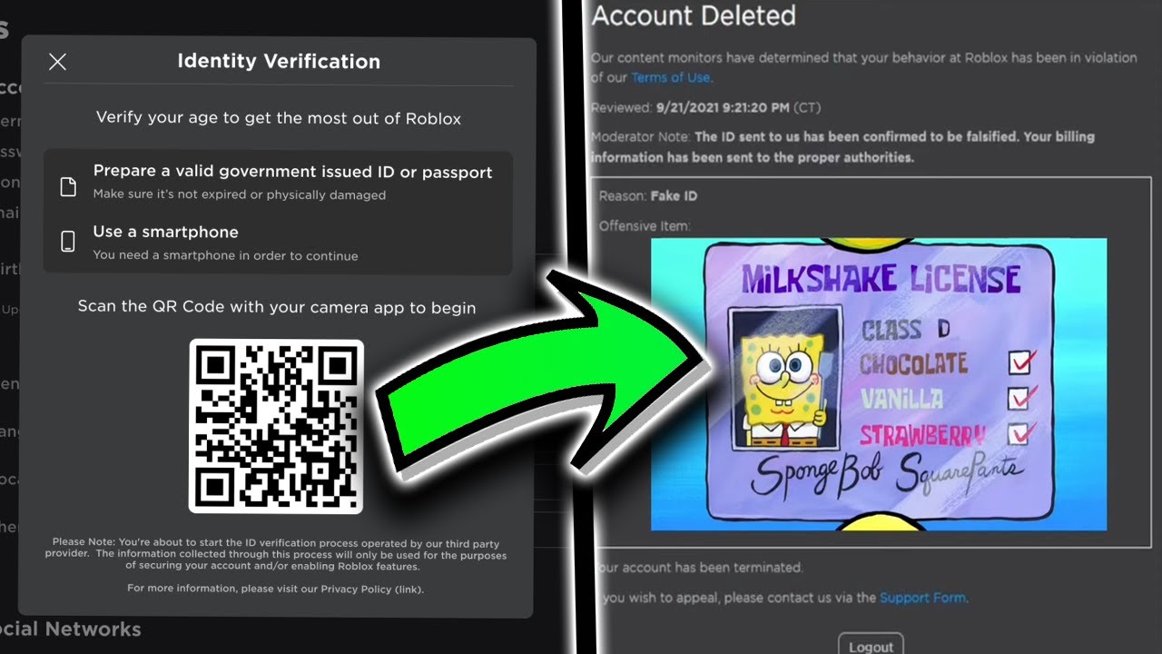 Roblox fake ID bans be like:, Banned From Roblox