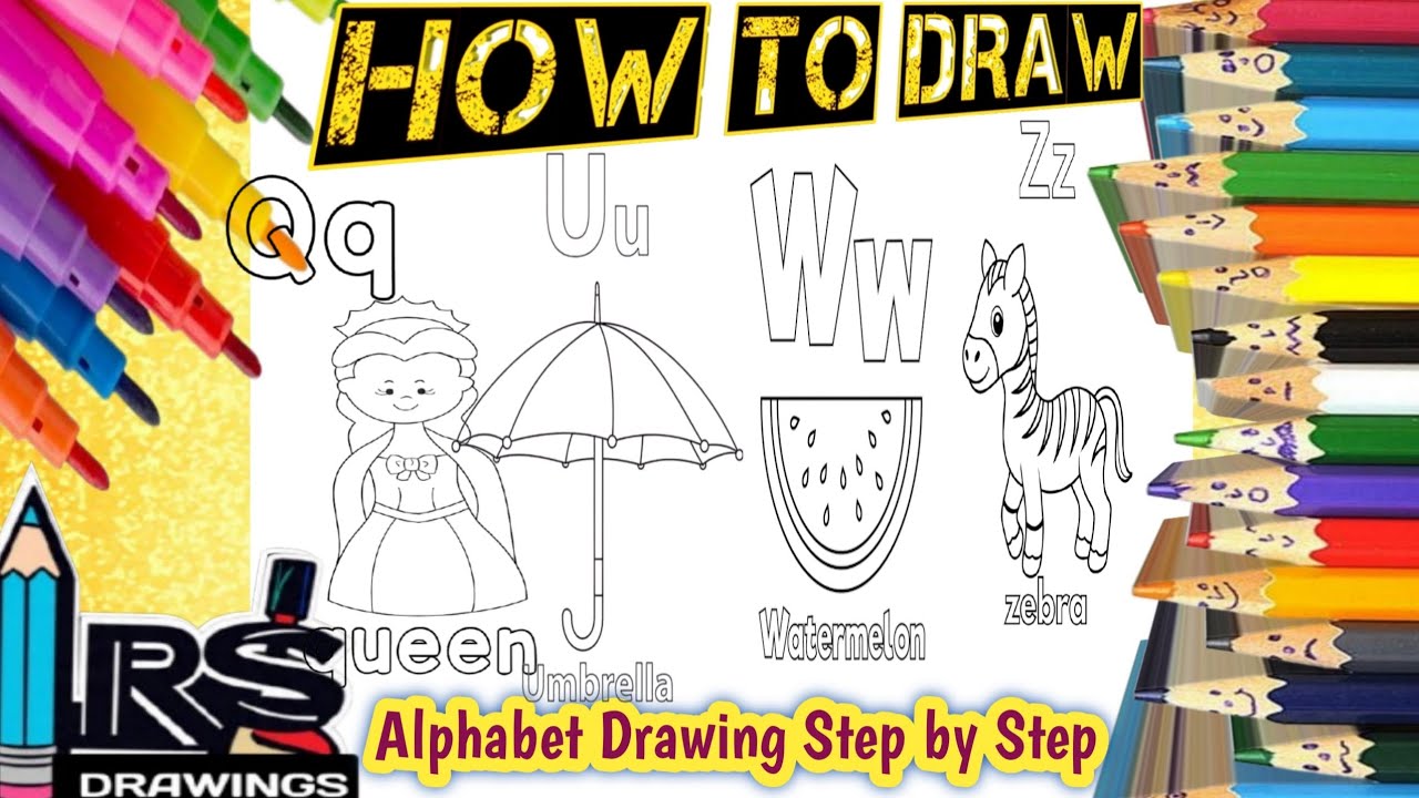 Как нарисовать алфавит ABC: рисование, раскрашивание и раскрашивание для детей и малышей | коллек...