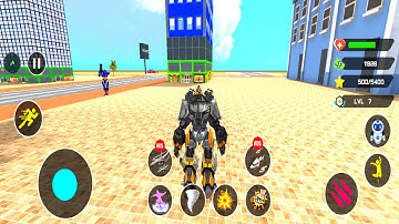 Mech Robot Transforming Games Excavator Helicopter Flying Car Mode - Android Gameplay