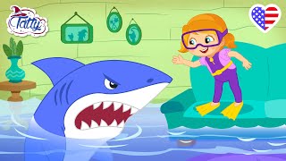 Lilly Has Fun With Some Magic Paint Cartoons For Kids With Sharks