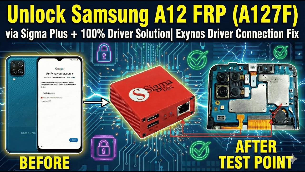 Unlock Samsung A12 FRP (A127F) via Sigma Plus + 100% Driver Solution| Exynos Driver Connection Fix