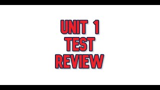 Algebra 2 Unit 1 Test Review