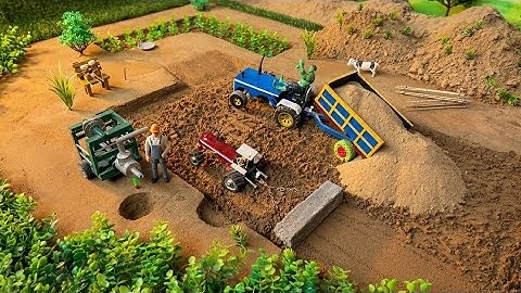 Diy mini tractor trolley soil unload in mud farm science project @grolyn