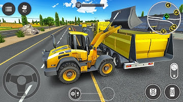 Bulldozer Loading Sand Into Dump Truck - Construction Machines Transport Driving - Android Gameplay