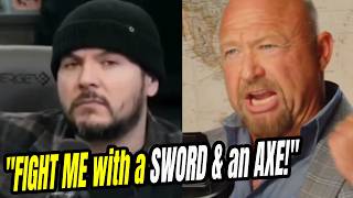 CRINGE INSANITY: Alex Jones Challenges Tim Pool to MORTAL COMBAT with an AXE, SWORD and GUN