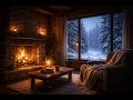 Winter Cabin Sleep Sounds 🌨️ Crackling Fire & Peaceful Night Vibes (Live)