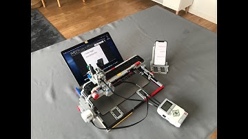 Typing Robot Lego Mindstorms Ev3 with Google Assistant. Voice control.