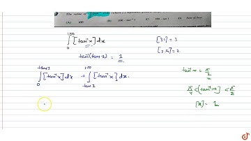 The value of `int_0^100 [tan^(-1)x] dx` is