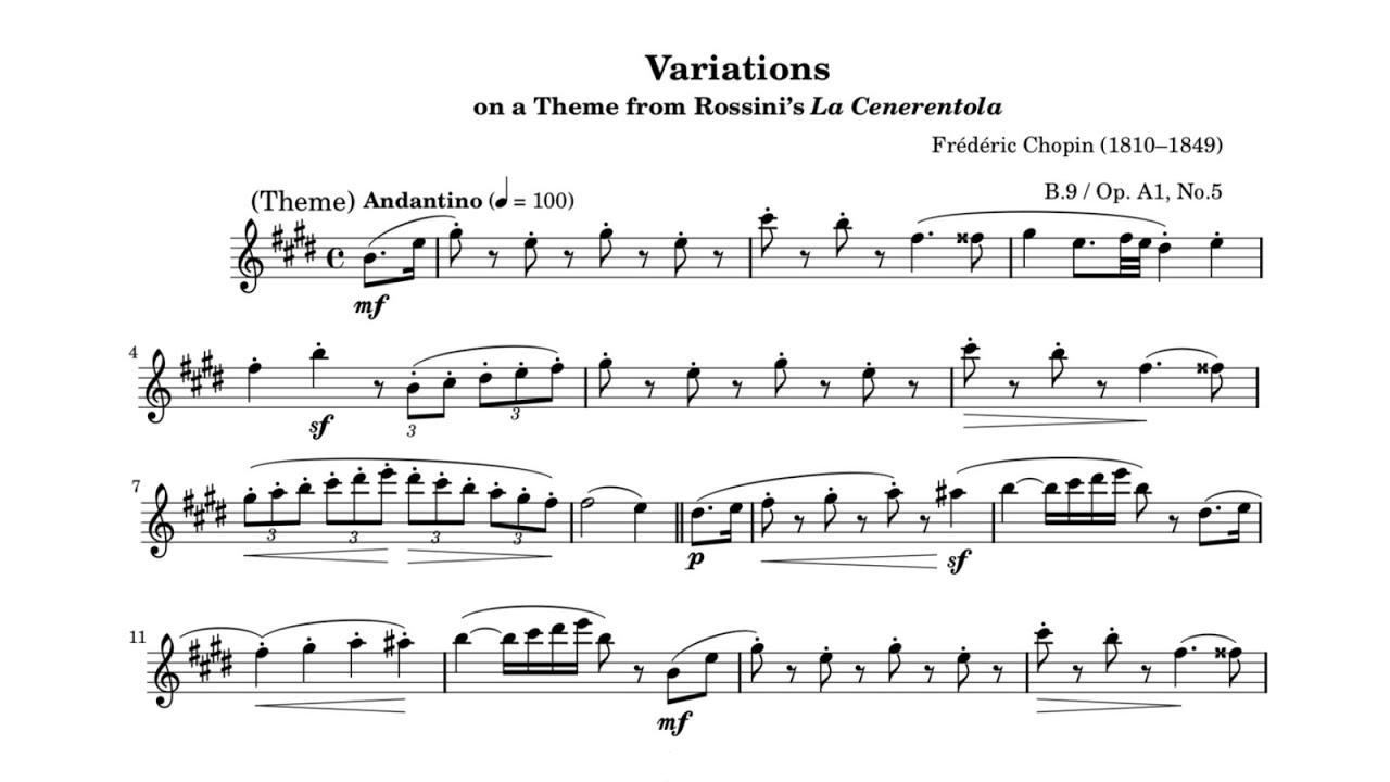 Chopin - Variations on a Theme from Rossini's La Cenerentola