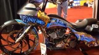 Custom Painted Harley Bagger With Glowing Lumilor Paint At Sema