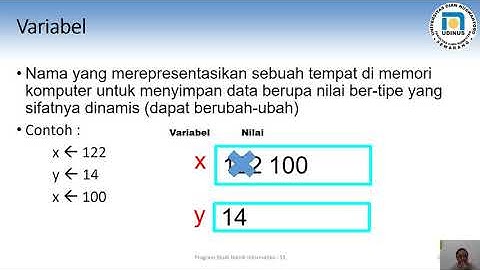 Dasar Pemrograman Pertemuan 2 Variabel, Tipe Data, Konstanta dan Notasi Algoritmik
