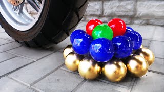 Crushing Crunchy & Soft Things by Car! EXPERIMENT: Bike vs Lamp screenshot 2