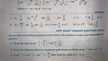 RD SHARMA  INVERSE  TRIGONOMETRIC VERY SHORT ANS QUESTION Q1 TO Q60 SOLUTIONS OF CHAPTER 3 CLASS 12