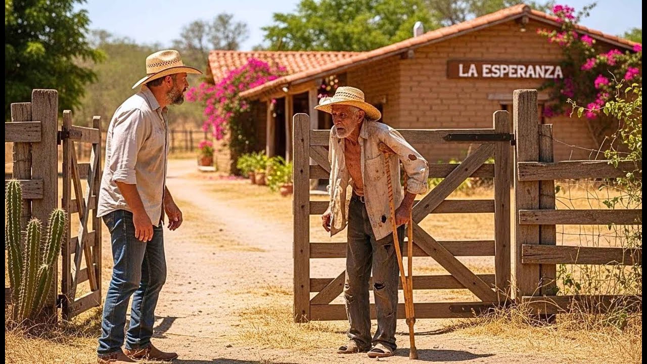 “Solo pido un poco de agua y un plato de comida” Dijo el anciano, y el ranchero reconoció su muleta