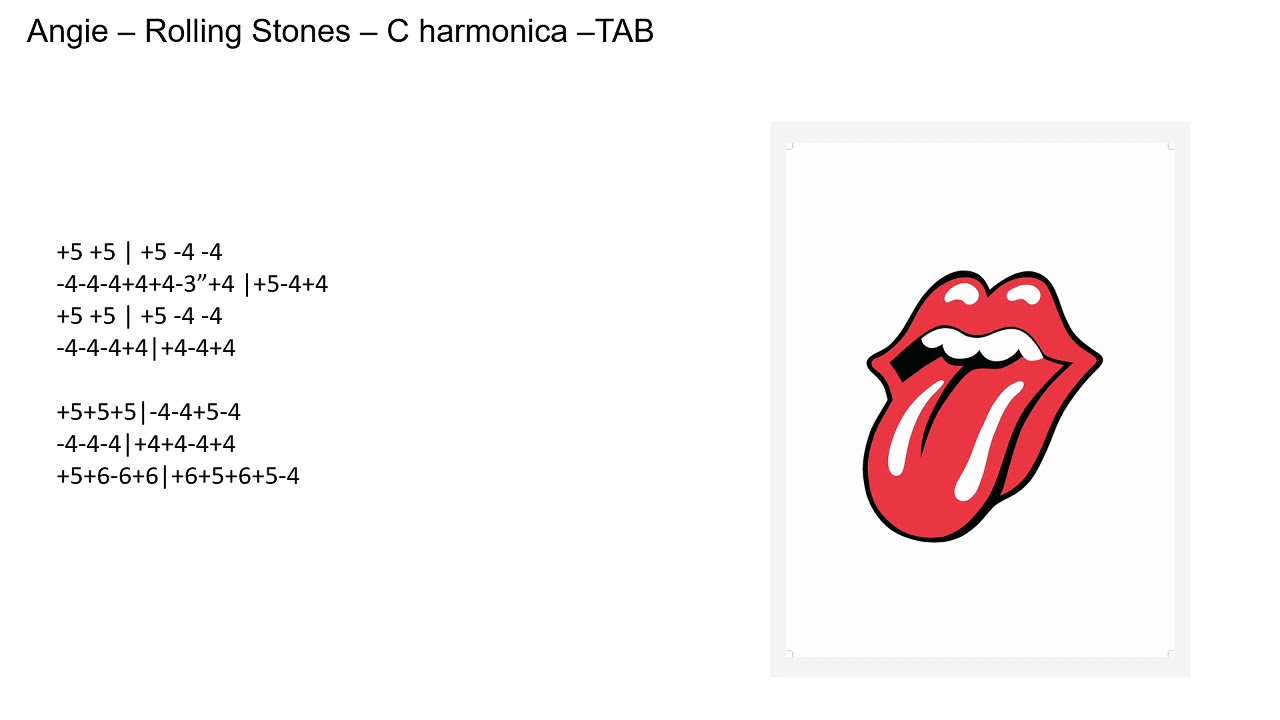 practice Angie Rolling Stones C harmonica TAB YouTube